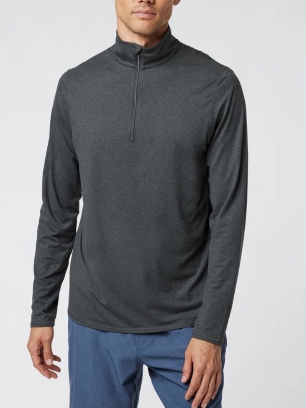 Vuori Charcoal Heather Ease Performance 1/2 Zip 2.0